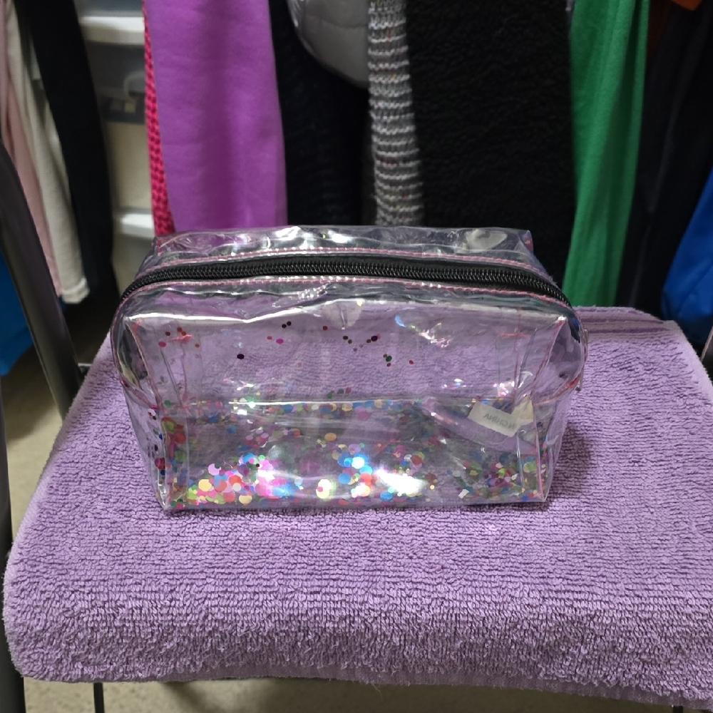 Transparent Glitter Cosmetic Bag